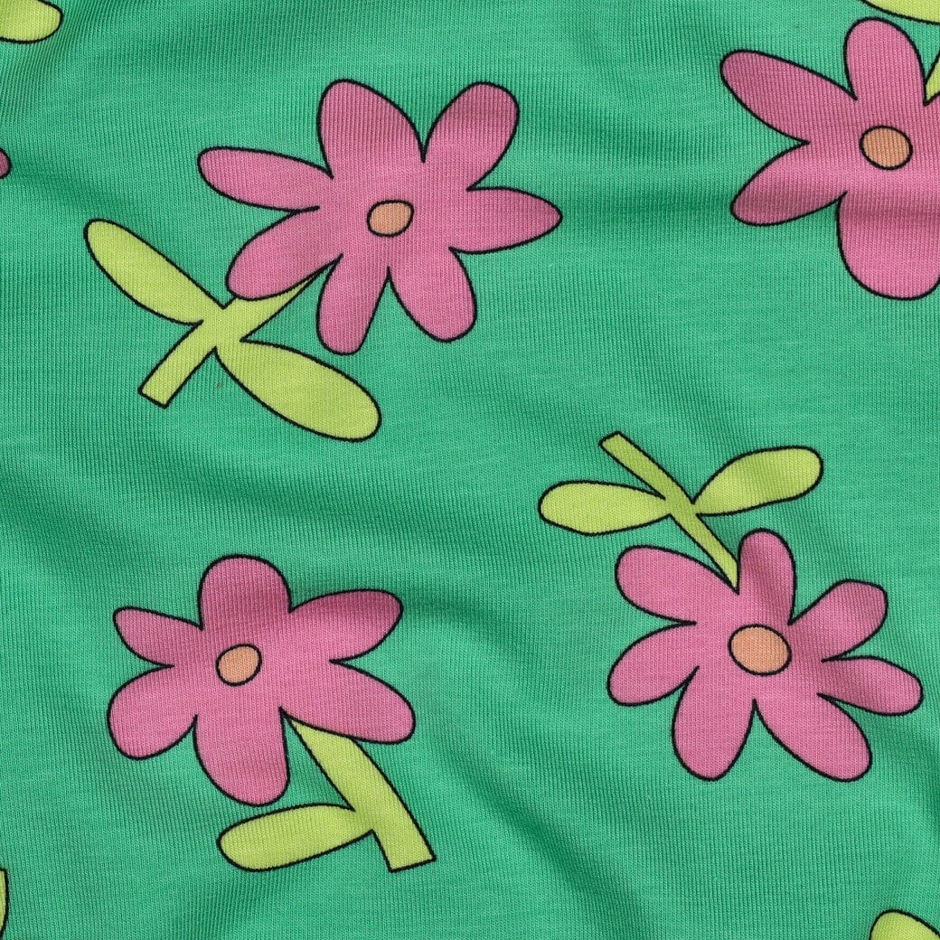 Bio Jersey Blumen - Grün | Jennifer Bouron Fadenwunsch 