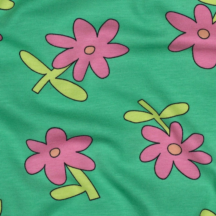 Bio Jersey Blumen - Grün | Jennifer Bouron Fadenwunsch 