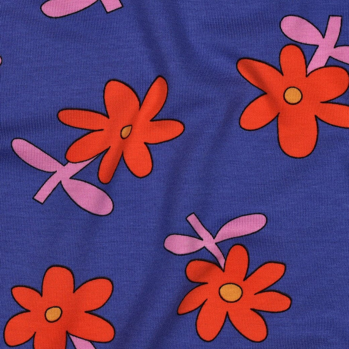Bio Jersey Blumen - Blau | Jennifer Bouron Fadenwunsch 