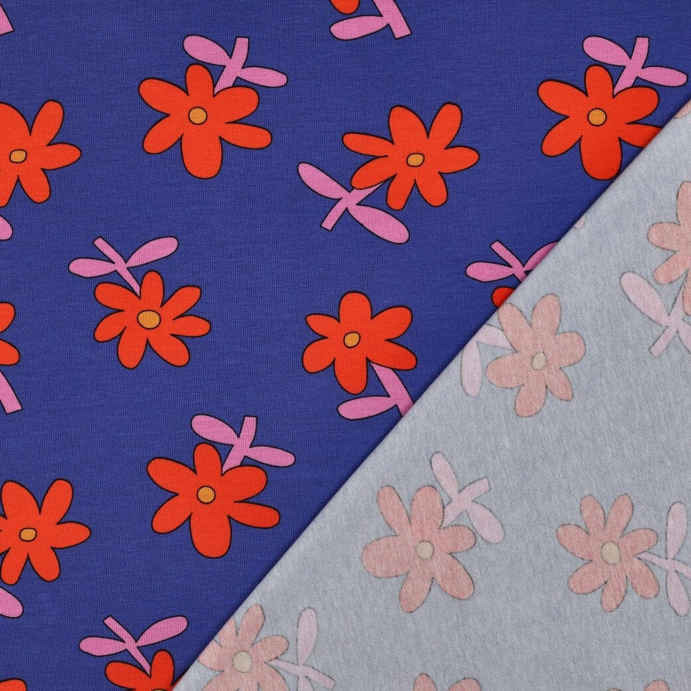 Bio Jersey Blumen - Blau | Jennifer Bouron Fadenwunsch 