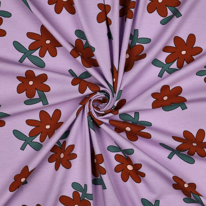 Bio Jersey Blumen - Flieder | Jennifer Bouron Fadenwunsch 