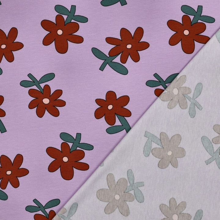 Bio Jersey Blumen - Flieder | Jennifer Bouron Fadenwunsch 