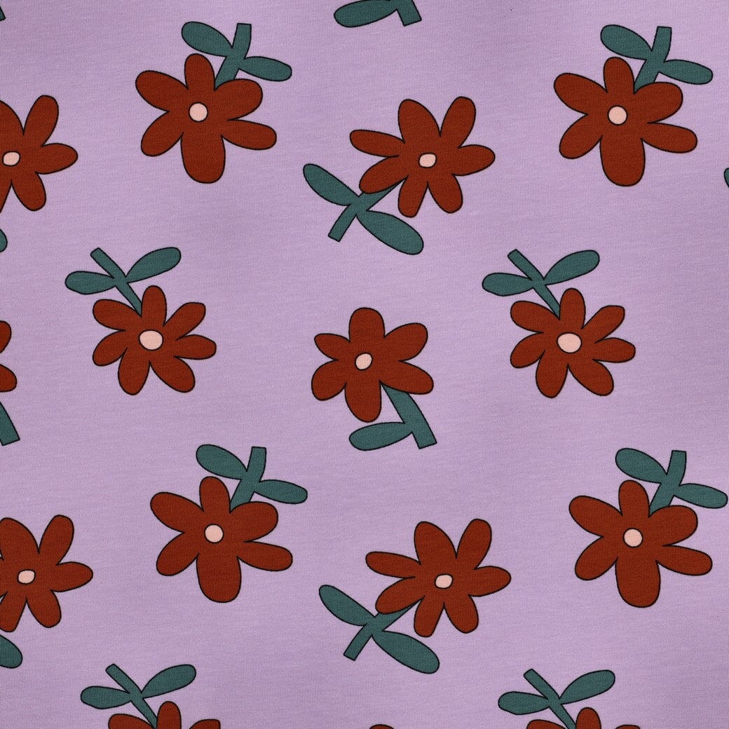 Bio Jersey Blumen - Flieder | Jennifer Bouron Fadenwunsch 