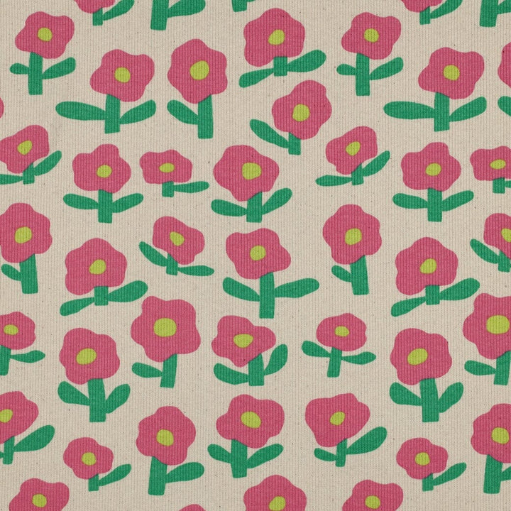 Bio Rib-Jersey Flowerpower - Natur / Grün | Jennifer Bouron Fadenwunsch 