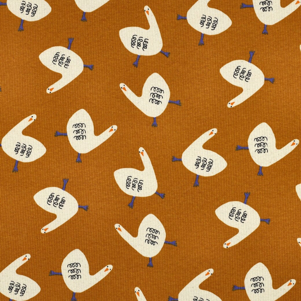 Bio Rib-Jersey Gänse - Ocker | Jennifer Bouron Fadenwunsch 