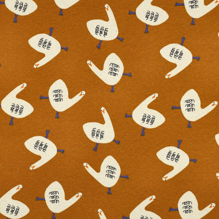 Bio Rib-Jersey Gänse - Ocker | Jennifer Bouron Fadenwunsch 