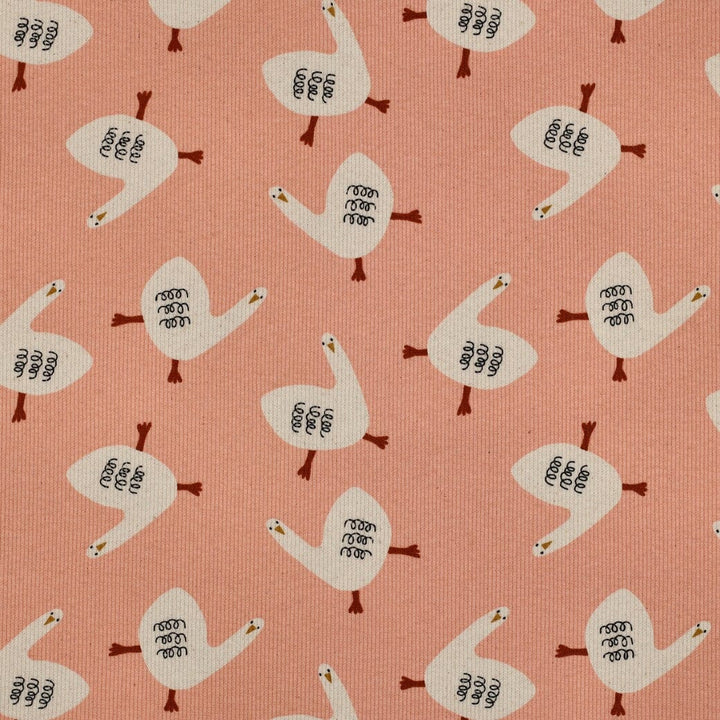 Bio Rib-Jersey Gänse - Rosa | Jennifer Bouron Fadenwunsch 