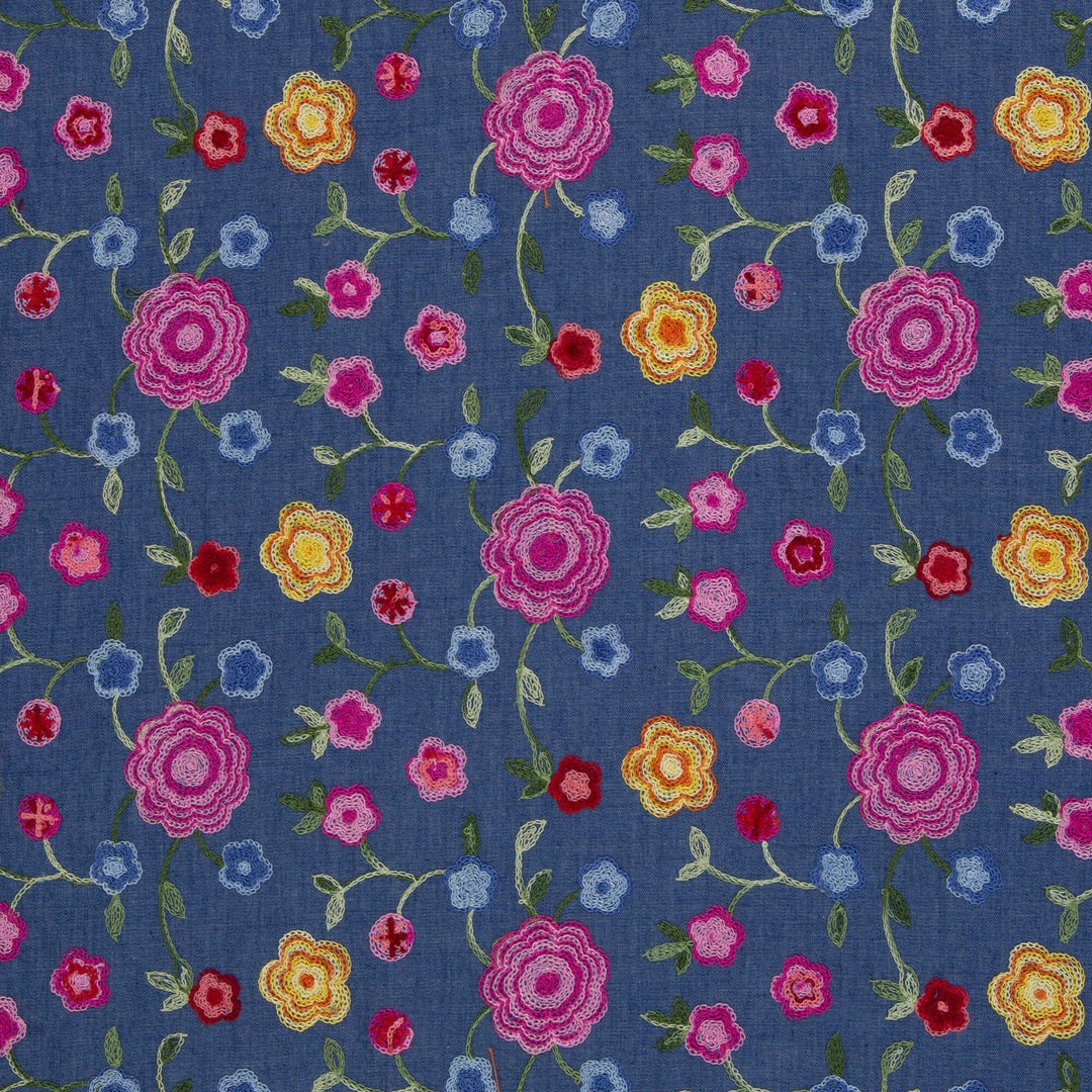 Bestickter Denim „Jasmin“ mit Blumen | Swafing Fadenwunsch 