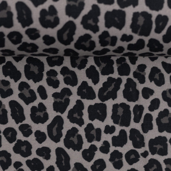 Baumwollwebware Leoprint Grau Fadenwunsch 