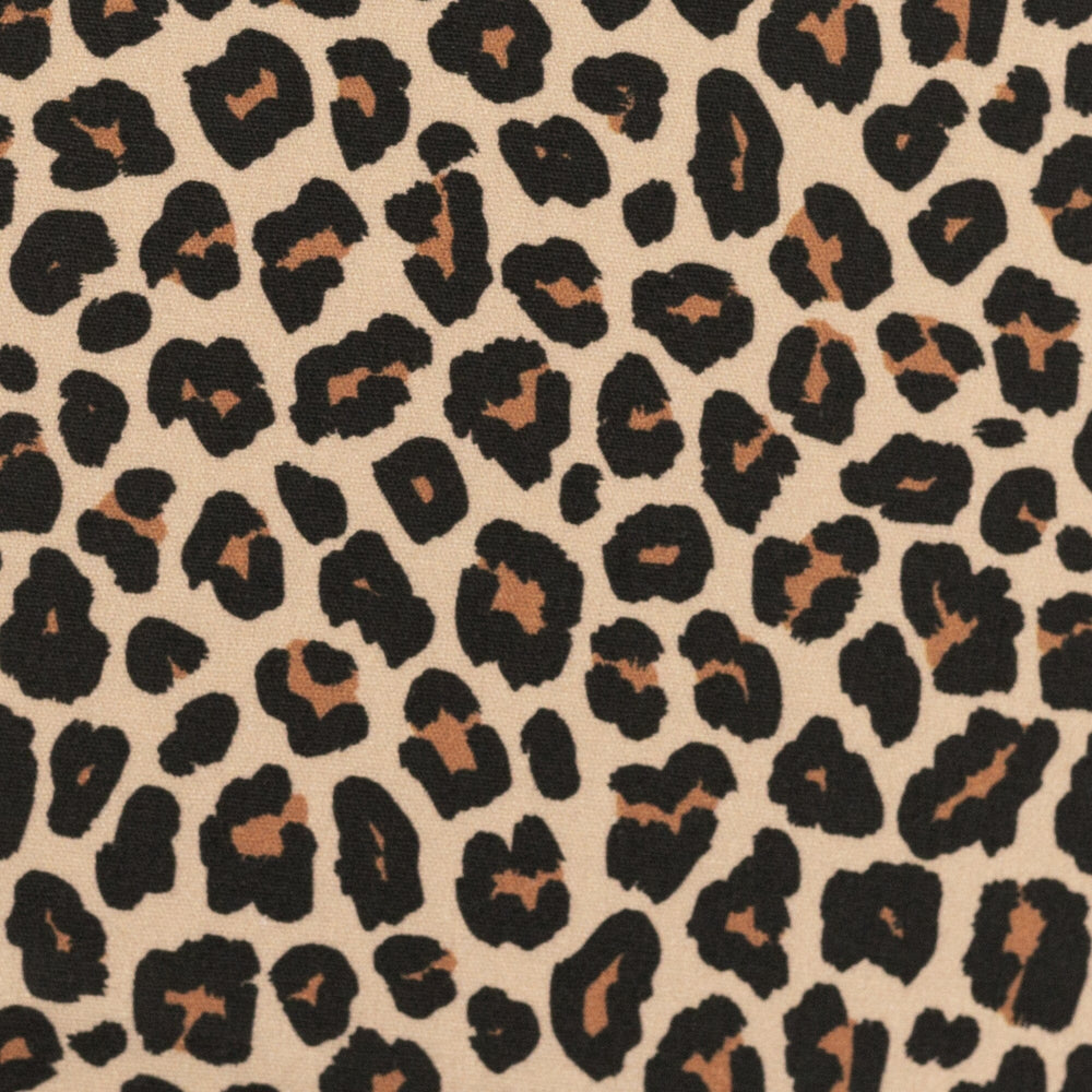 Baumwollwebware Leoprint Beige Fadenwunsch 