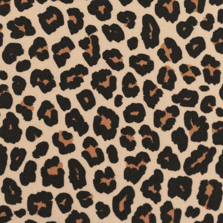 Baumwollwebware Leoprint Beige Fadenwunsch 