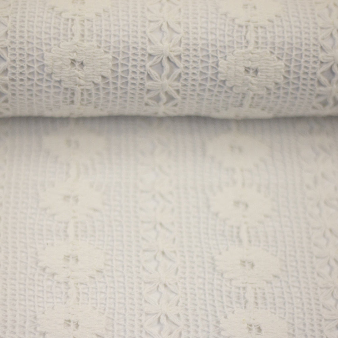 „Boho Lace“ Naturweiß – Häkelspitze im Boho-Stil Fadenwunsch 