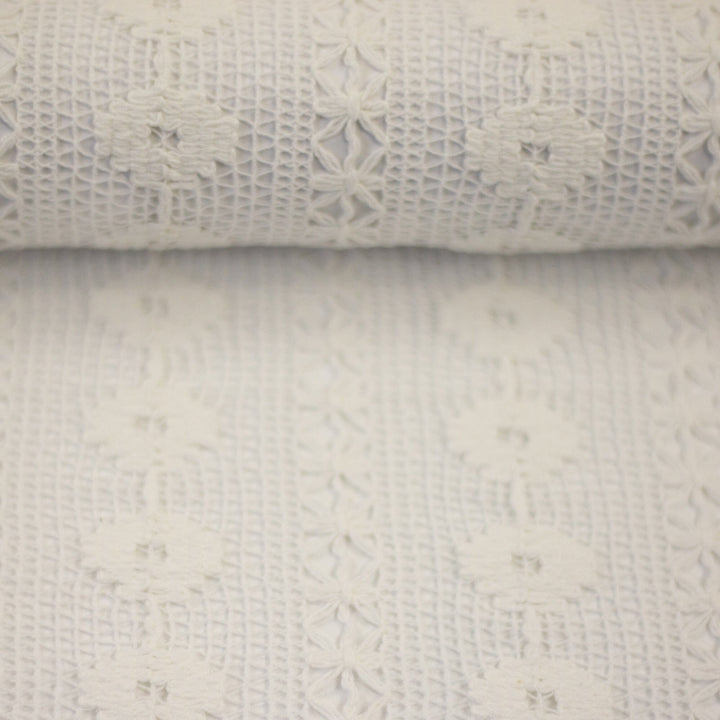 „Boho Lace“ Naturweiß – Häkelspitze im Boho-Stil Fadenwunsch 