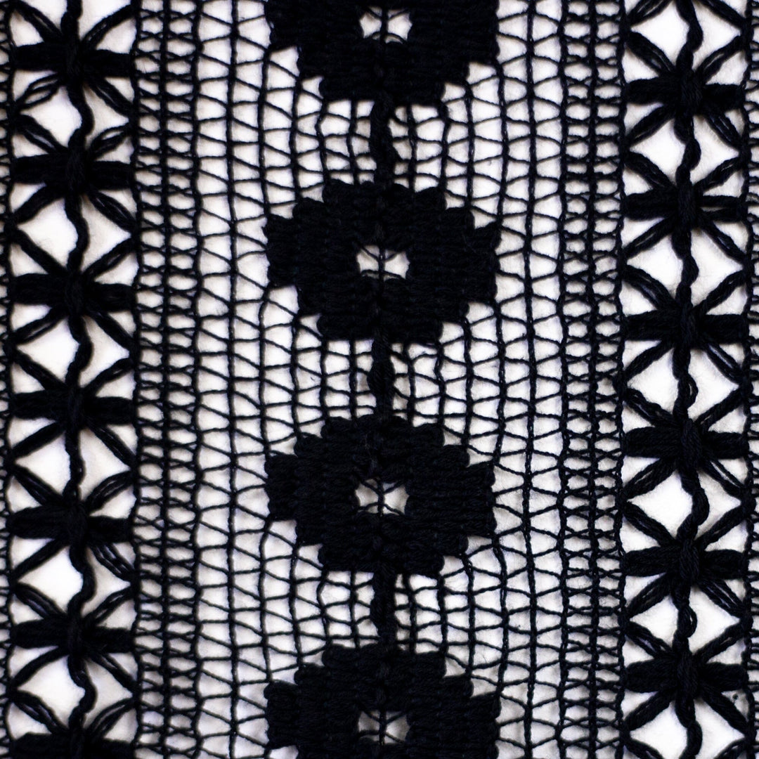 "Boho Lace" Schwarz – Häkelspitze im Boho-Stil Fadenwunsch 
