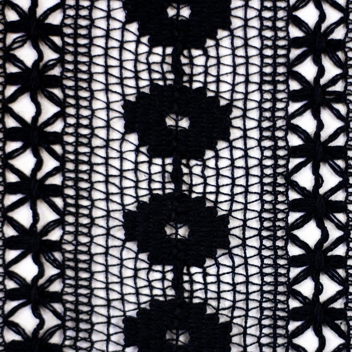 "Boho Lace" Schwarz – Häkelspitze im Boho-Stil Fadenwunsch 