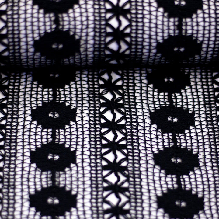 "Boho Lace" Schwarz – Häkelspitze im Boho-Stil Fadenwunsch 