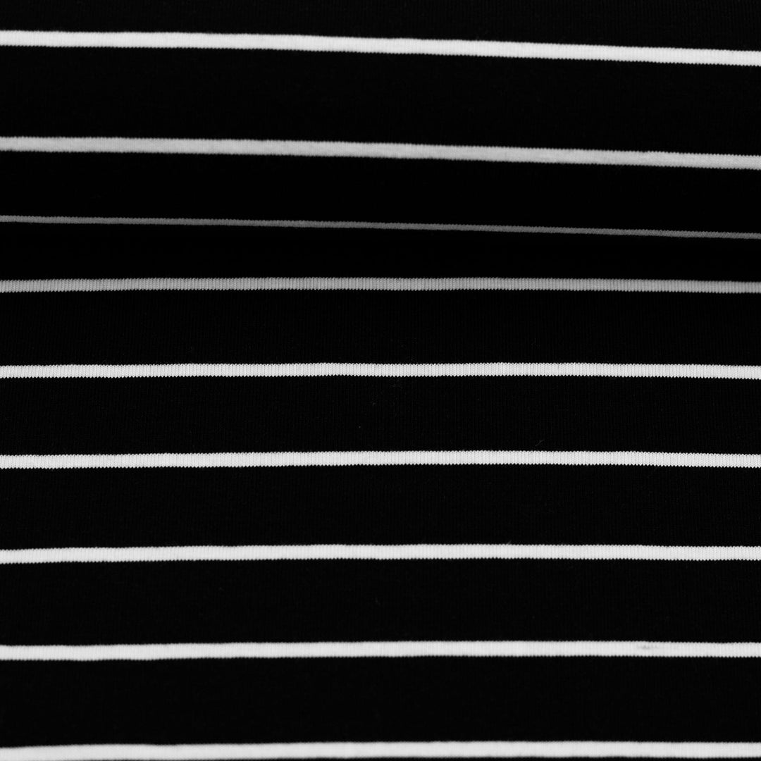Jersey Streifen Schwarz-Weiß | Herbst Winter 25 Fadenwunsch 