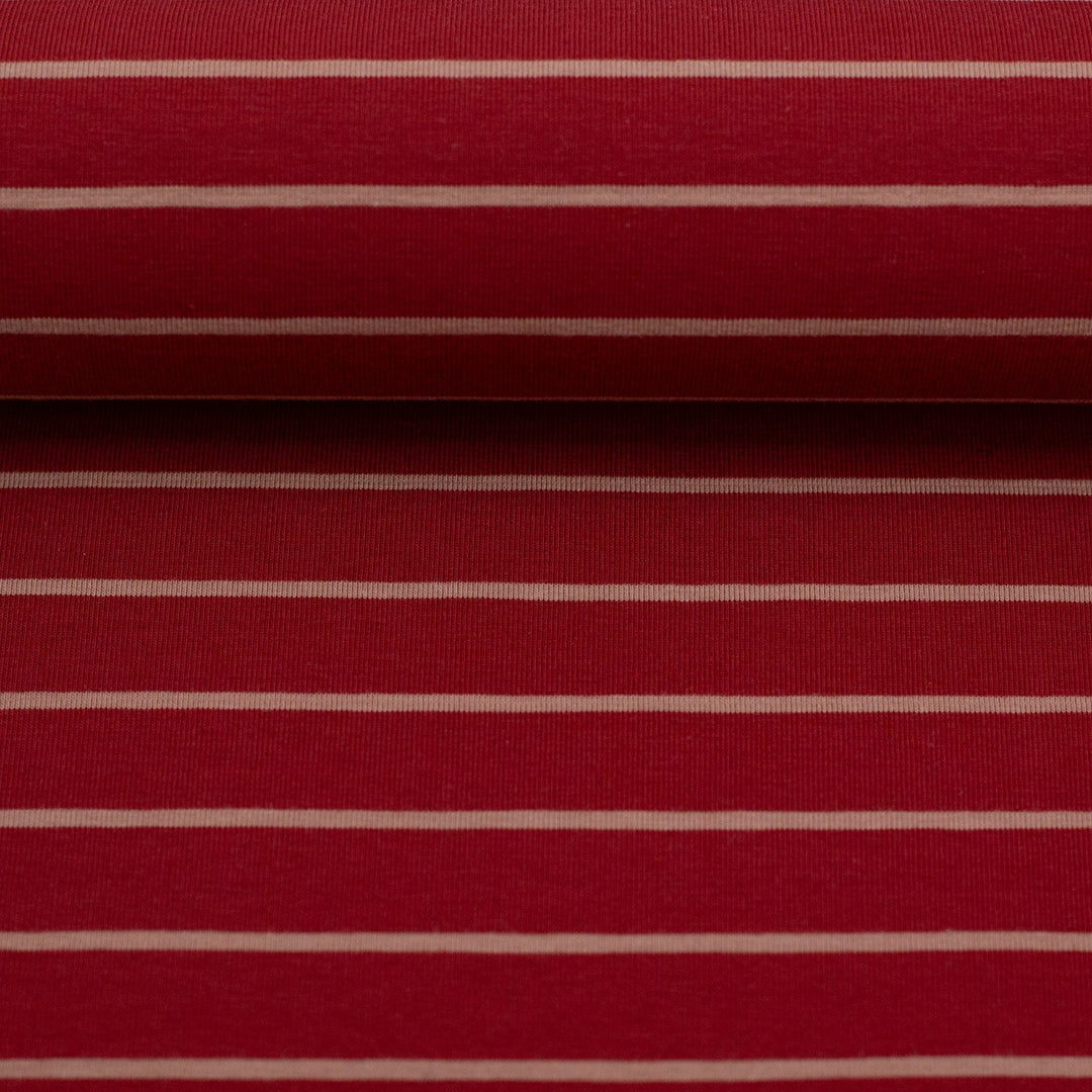 Jersey Streifen Burgundy-Blush | Herbst Winter 25 Fadenwunsch 