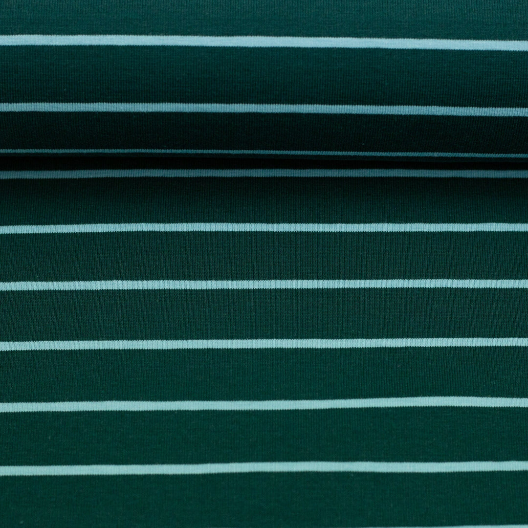 Jersey Streifen Pertol-Blau | Herbst Winter 25 Fadenwunsch 