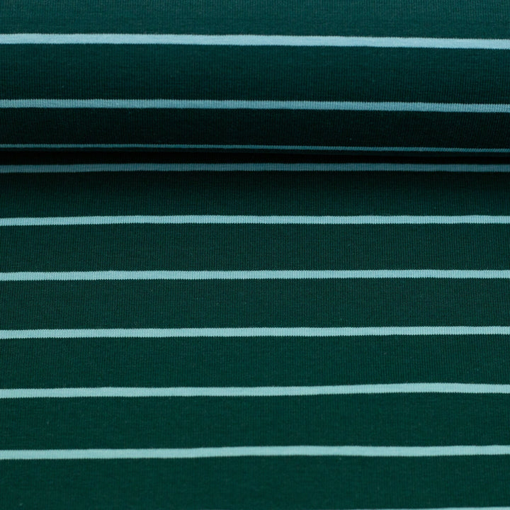 Jersey Streifen Pertol-Blau | Herbst Winter 25 Fadenwunsch 