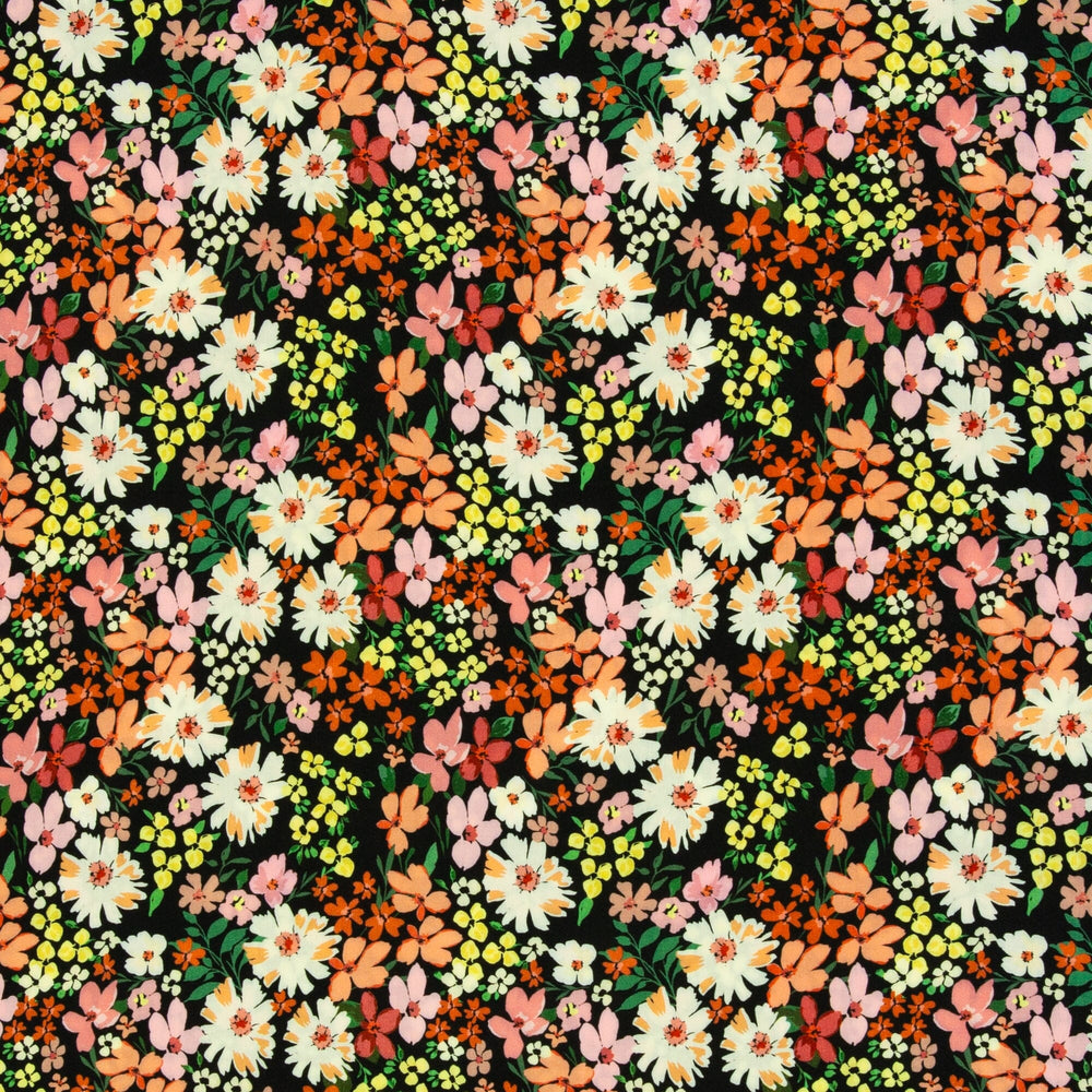 Viskose | Flower Festival | Schwarz Swafing 