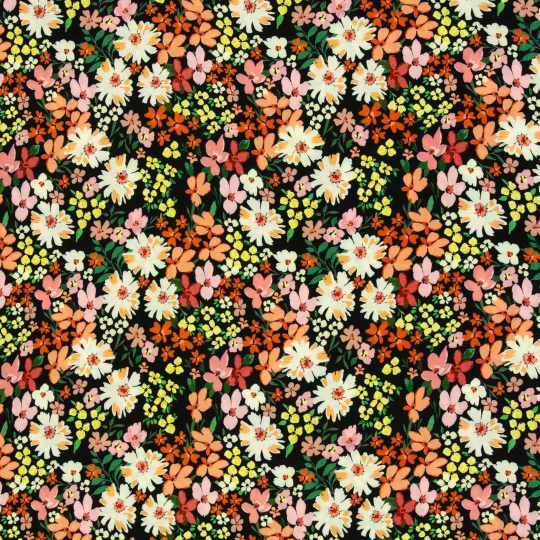 Viskose | Flower Festival | Schwarz Swafing 