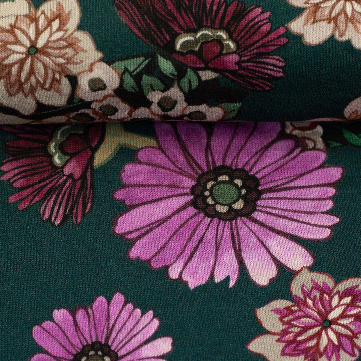 Viskosejersey „Boho Bloom“ | Flieder-Perol Swafing 