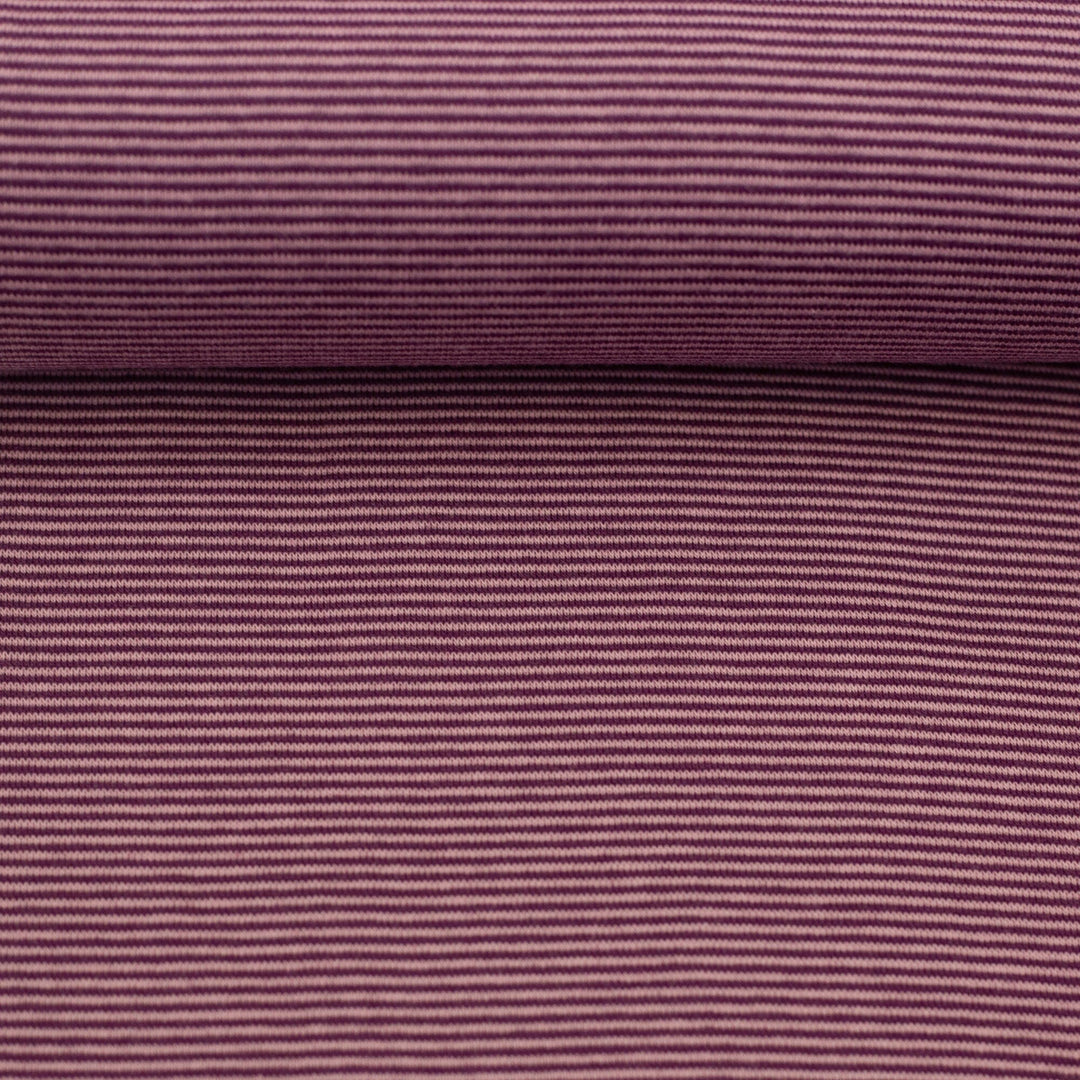 Bündchen Streifen Bordeaux - Altrosa Swafing 