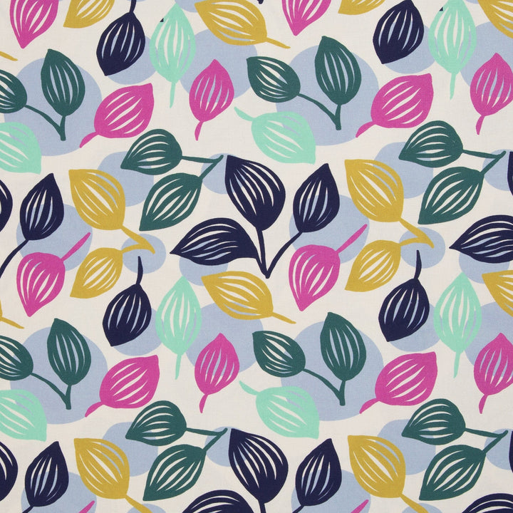 Canvas | Dots & Leaves - Bunt / Naturweiß | Emjo Design Fadenwunsch 