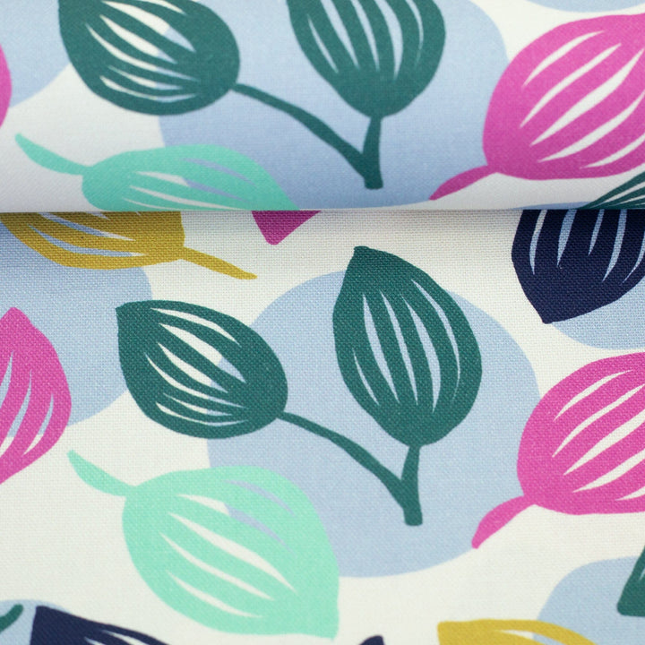 Canvas | Dots & Leaves - Bunt / Naturweiß | Emjo Design Fadenwunsch 