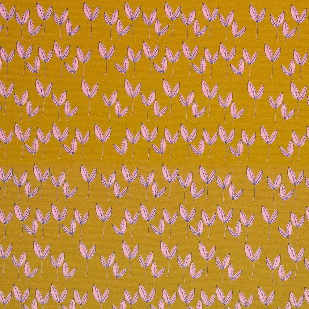 Canvas | Dancing Leaves - Senf | Emjo Design Fadenwunsch 