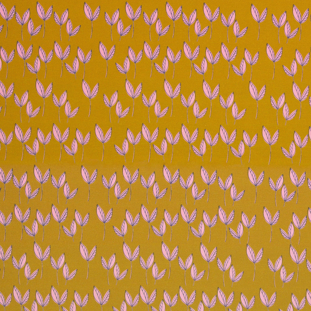 Canvas | Dancing Leaves - Senf | Emjo Design Fadenwunsch 