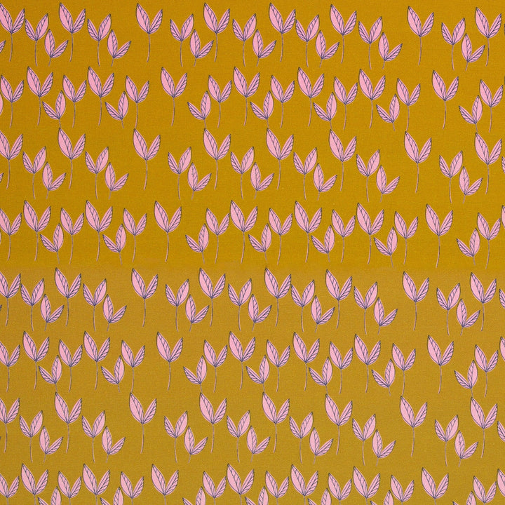 Canvas | Dancing Leaves - Senf | Emjo Design Fadenwunsch 