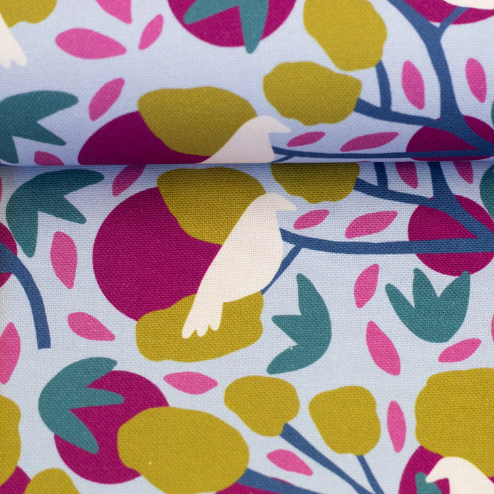 Canvas | Birds & Trees - Hellblau | Emjo Design Fadenwunsch 