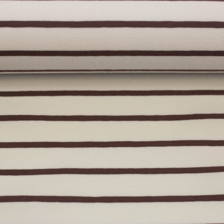 Jersey Streifen - Creme & Kakaobraun | Herbst Winter 26 Fadenwunsch 