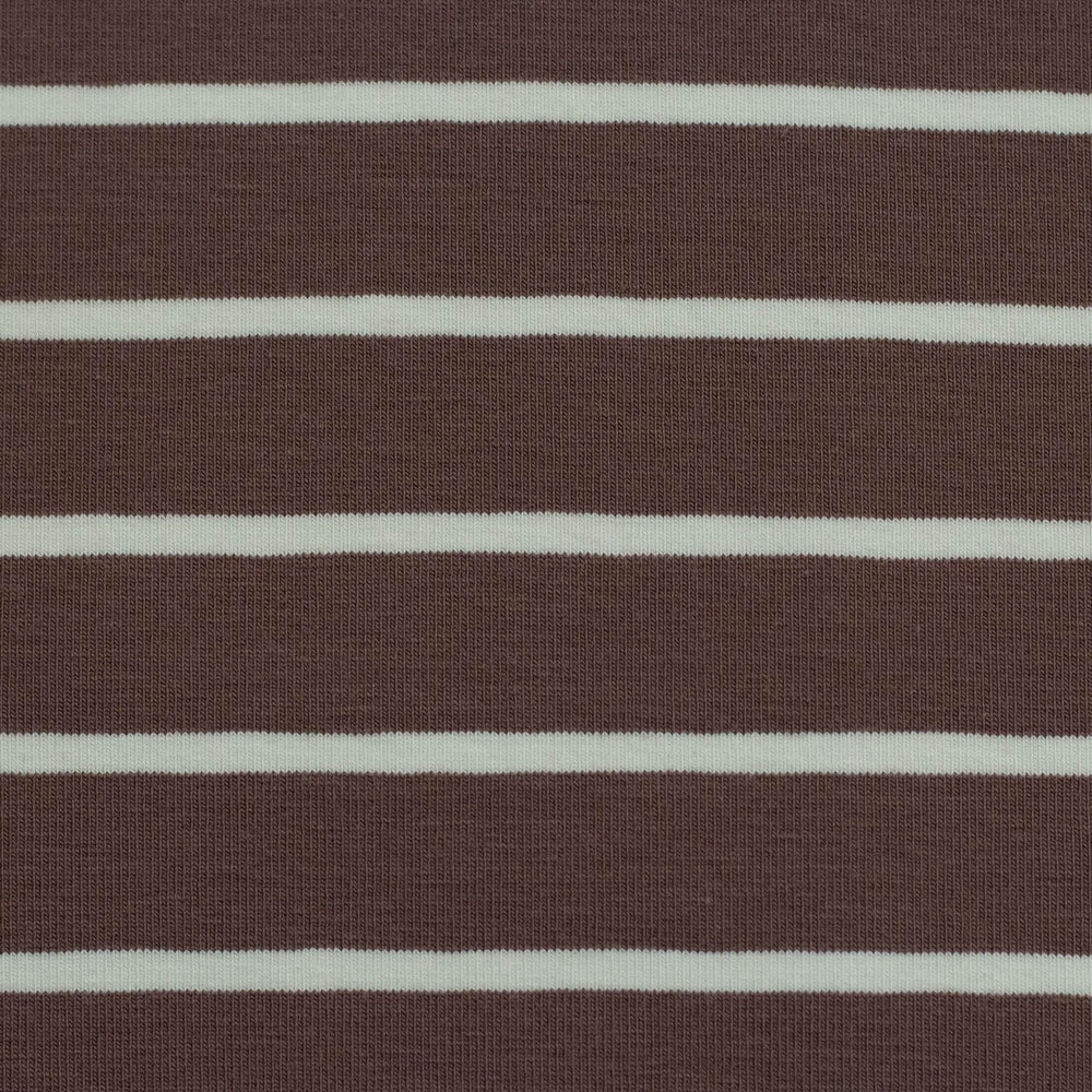 Jersey Streifen – Kakaobraun & Creme | Herbst Winter 26 Fadenwunsch 