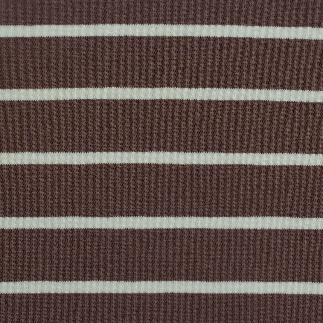 Jersey Streifen – Kakaobraun & Creme | Herbst Winter 26 Fadenwunsch 