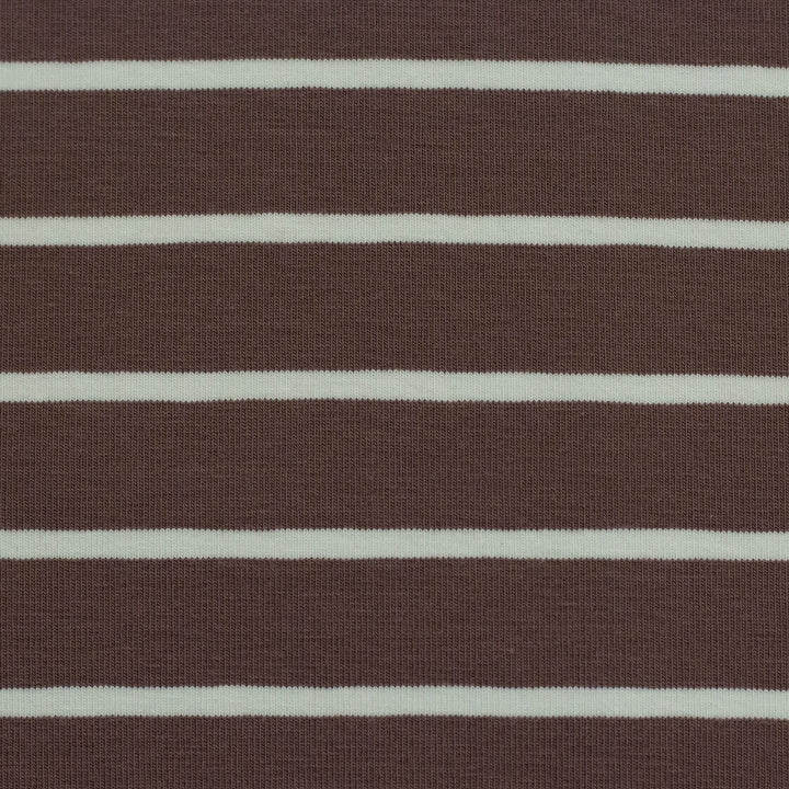 Jersey Streifen – Kakaobraun & Creme | Herbst Winter 26 Fadenwunsch 