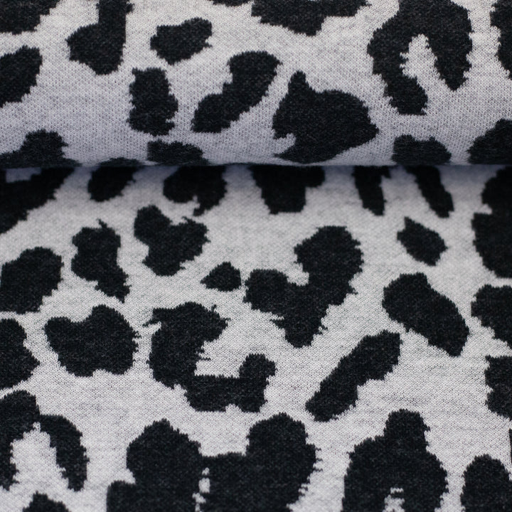 Jacquard-Jersey Emily | „Leo“ – Schwarz/Naturweiß
