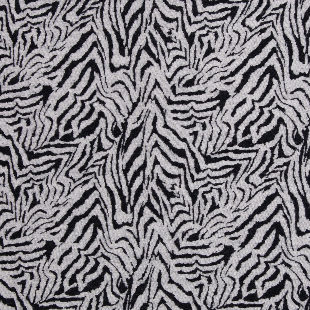 Jacquard-Jersey Emily | „Zebra“ – Naturweiß/Schwarz