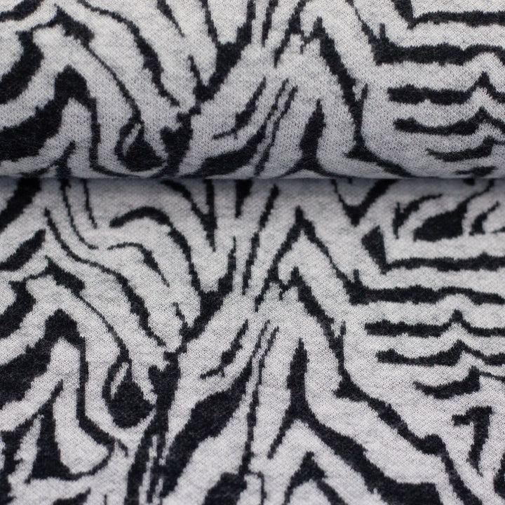 Jacquard-Jersey Emily | „Zebra“ – Naturweiß/Schwarz