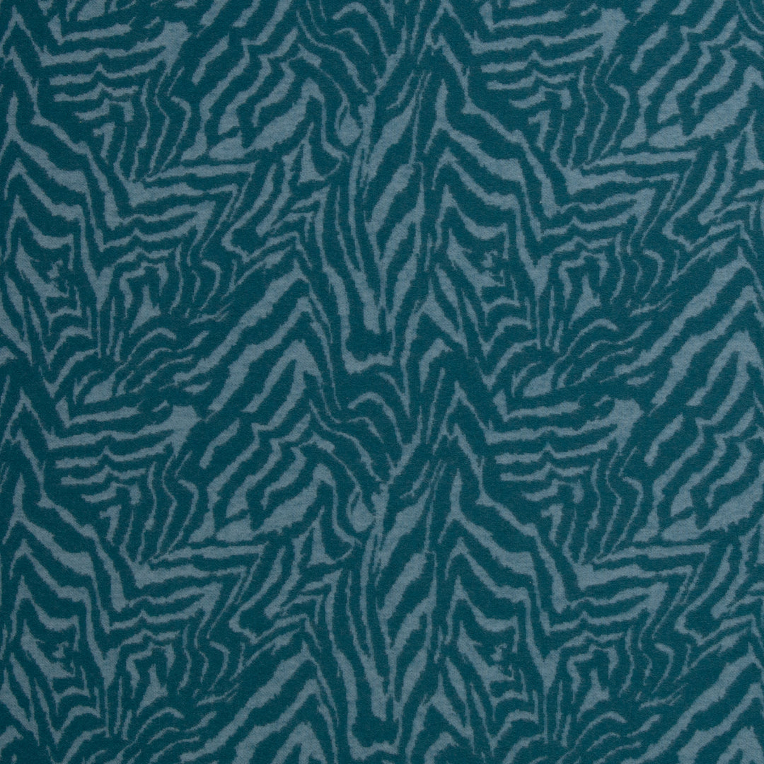 Jacquard-Jersey Emily | „Zebra“ – Tiefseeblau/Petrol