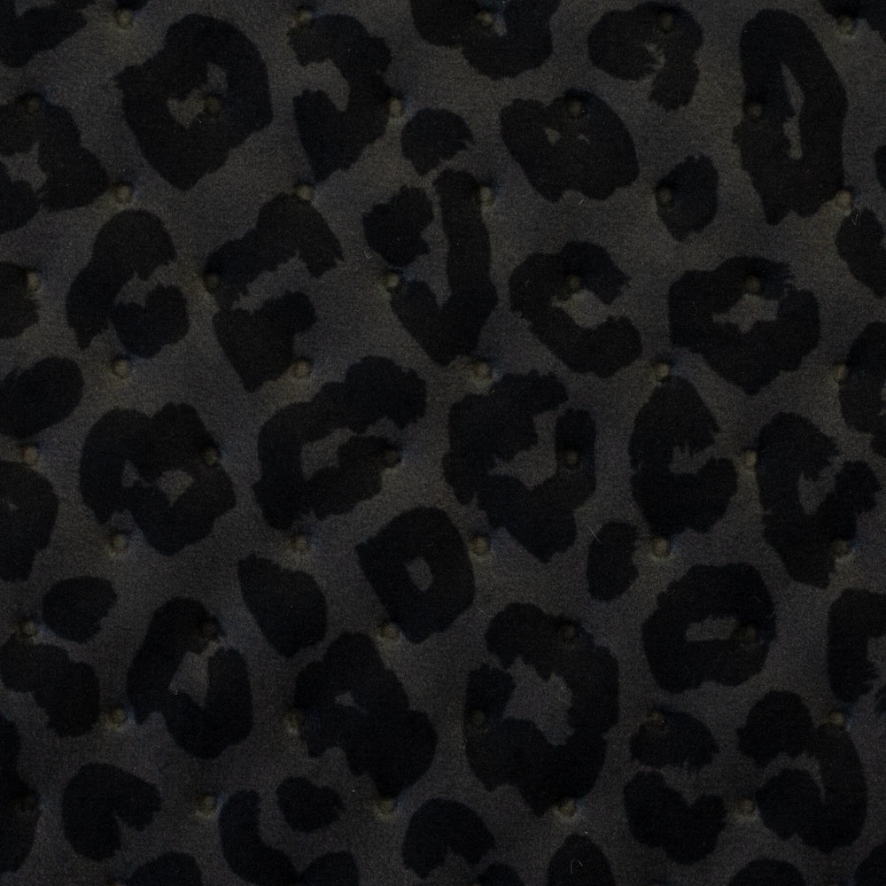 Steppsamt mit Punktprägung Leoprint Grey Fadenwunsch 