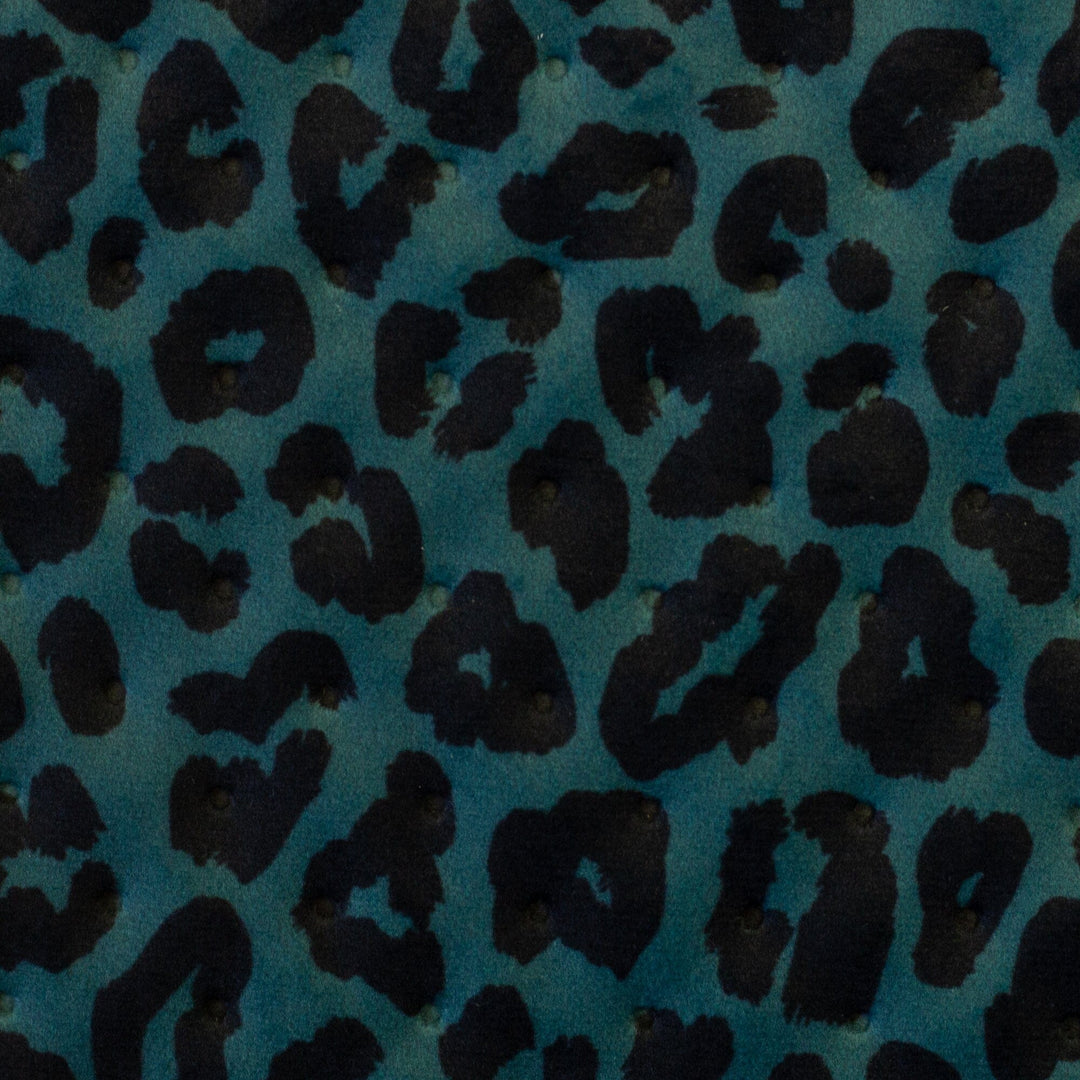Steppsamt mit Punktprägung Leoprint Green Fadenwunsch 