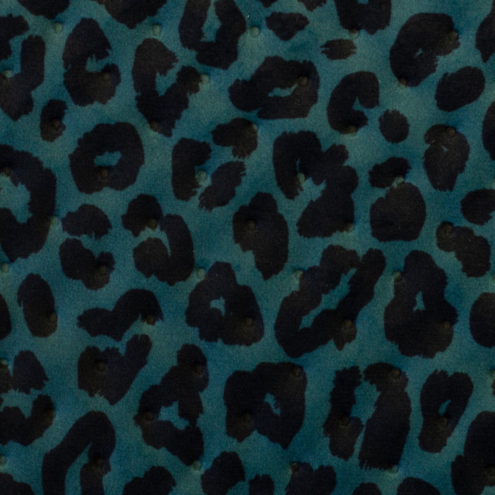 Steppsamt mit Punktprägung Leoprint Green Fadenwunsch 