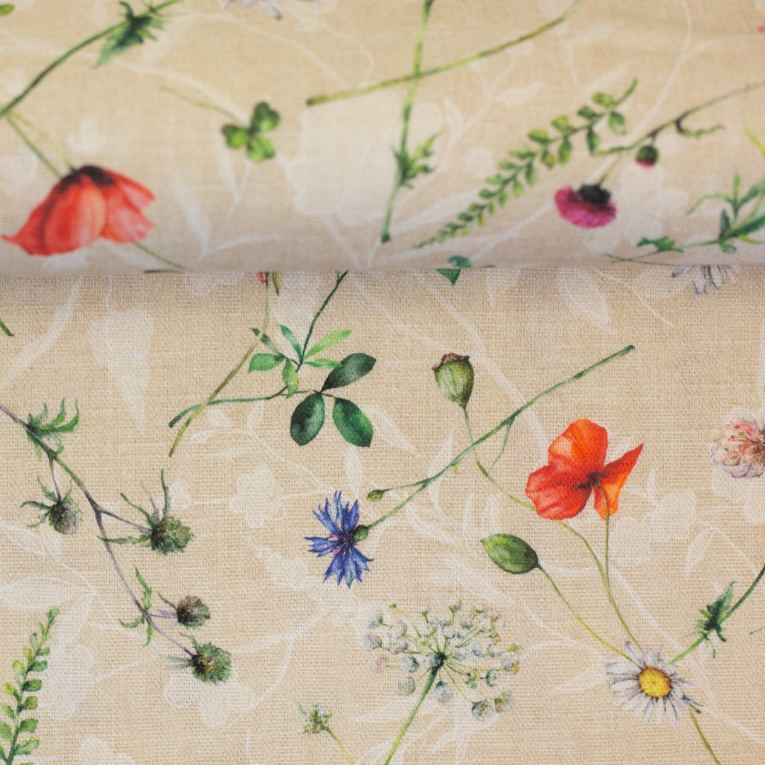 Canvas | Beige Wildflower Meadow Fadenwunsch 