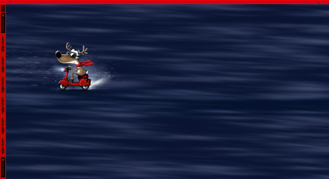 "Panel French Terry - Rentier auf Roller von Thorsten Berger aus der Winter Moods Kollektion" (Kopie) fadenwunsch 