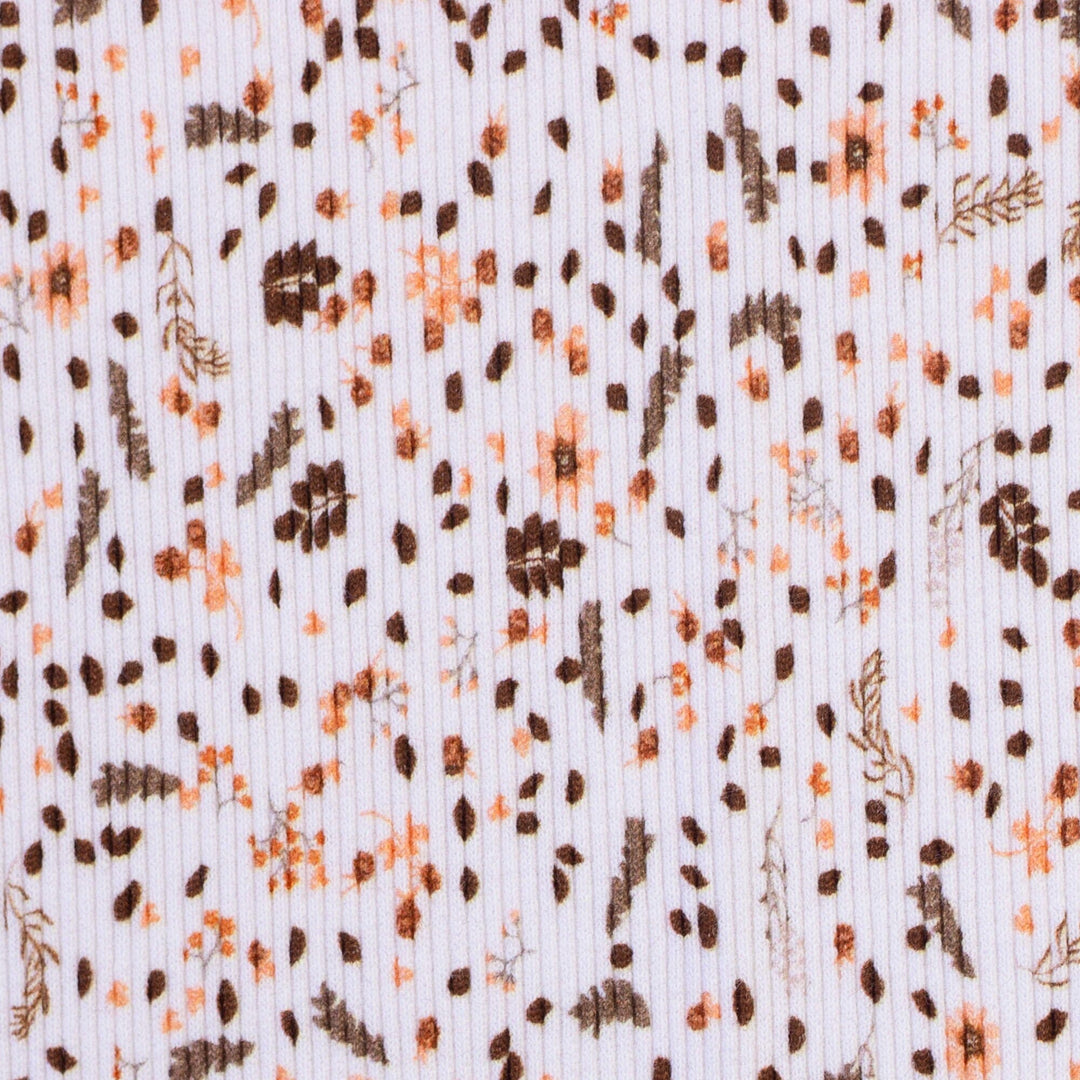 Rib-Jersey „Autumn Flowers“ | Creme Swafing 