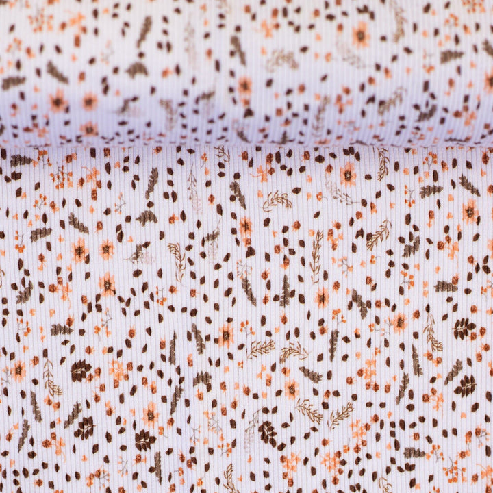 Rib-Jersey „Autumn Flowers“ | Creme Swafing 