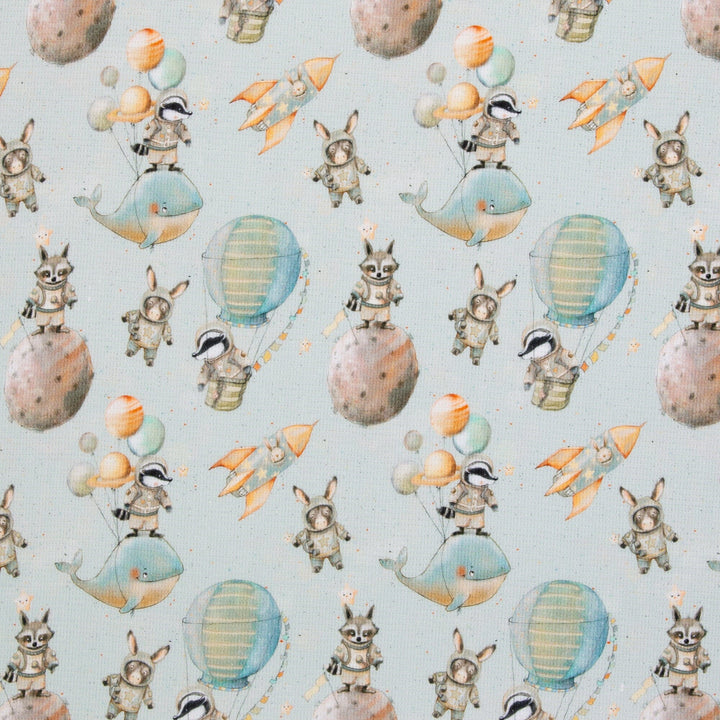 Waffeljersey Space Animals – Hellblau Swafing 